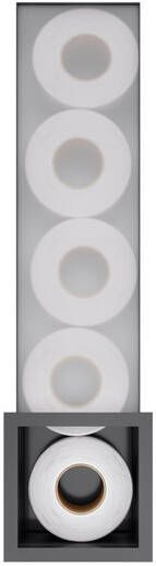 Hotbath &MORE Inbouw Reserverol Houder 16x60x14cm voor 6 rollen Geborsteld zwart PVD ST016MBP