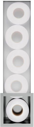Hotbath &MORE Inbouw Reserverol Houder 16x60x14cm voor 6 rollen RVS 316 ST016IX
