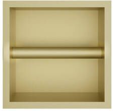 Hotbath &MORE Inbouw Toiletrol Houder 16x16x13cm Geborsteld messing PVD PH016BBP