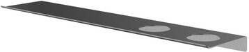 Hotbath &More Planchet 60 cm inclusief bevestigings rails met 2 uitsparingen voor een zeepdispenser of beker Geborsteld gunmetal PVD