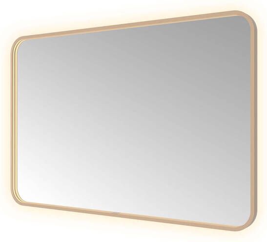 Hotbath &MORE Spiegel direct en indirect LED color changing spiegelverwarming met afstandsbediening Geborsteld koper PVD SSQ128BCP