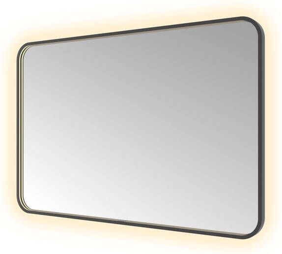 Hotbath &MORE Spiegel direct en indirect LED color changing spiegelverwarming met afstandsbediening Geborsteld zwart PVD SSQ128MBP