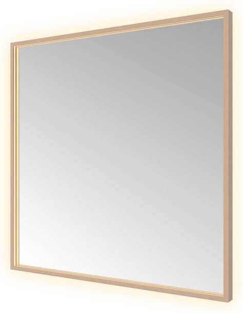 Hotbath &MORE Spiegel direct en indirect LED color changing spiegelverwarming met afstandsbediening Geborsteld koper PVD SQU80BCP
