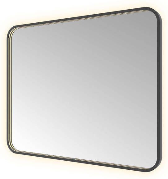 Hotbath &MORE Spiegel direct en indirect LED color changing spiegelverwarming met afstandsbediening Geborsteld zwart PVD SSQ180MBP