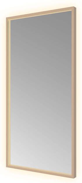 Hotbath &MORE Spiegel direct en indirect LED color changing spiegelverwarming met afstandsbediening Geborsteld koper PVD SQU510BCP