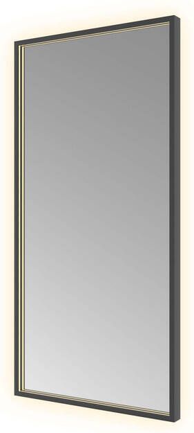 Hotbath &MORE Spiegel direct en indirect LED color changing spiegelverwarming met afstandsbediening Geborsteld zwart PVD SQU510MBP