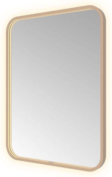 Hotbath &MORE Spiegel direct en indirect LED spiegelverwarming color changing dimbaar met afstandsbediening Geborsteld koper PVD SSQ680BCP