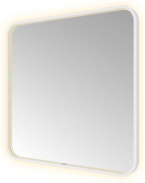 Hotbath &MORE Spiegel direct en indirect LED spiegelverwarming color changing dimbaar met afstandsbediening Mat wit SSQ80WH