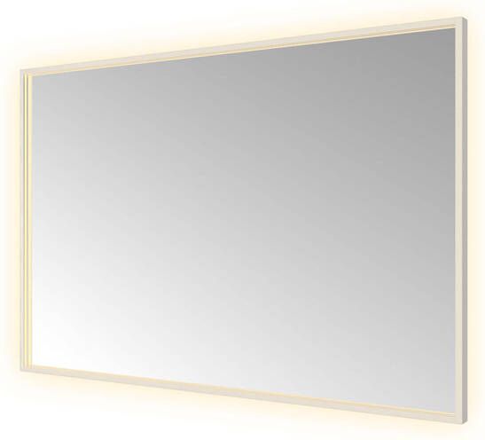 Hotbath &MORE Spiegel directe en indirecte LED color changing spiegelverwarming dimbaar met afstandsbediening Geborsteld messing PVD SQU128IX