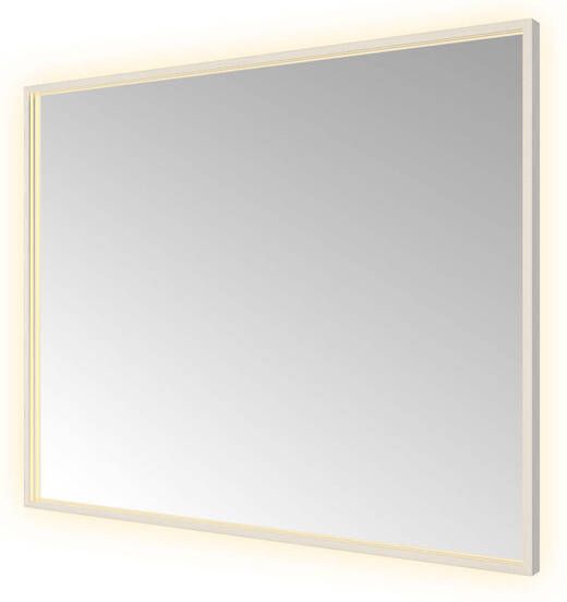Hotbath &MORE Spiegel directe en indirecte LED color changing spiegelverwarming dimbaar met afstandsbediening Geborsteld messing PVD SQU180IX