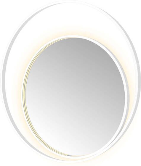 Hotbath &MORE Spiegel Round2 direct en indirect LED spiegelverwarming dimbaar met afstandsbediening Mat wit R2X100WH