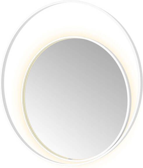 Hotbath &MORE Spiegel Round2 direct en indirect LED spiegelverwarming dimbaar met afstandsbediening Mat wit R2X120WH