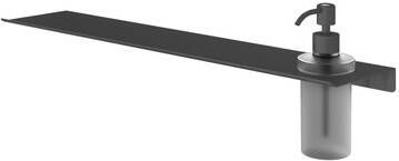 Hotbath &MORE Zeepdispenser glas voor planchet serie Geborsteld zwart PVD SHA09MBP
