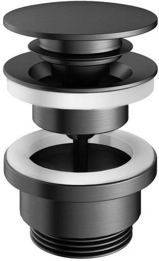 Hotbath Clickwaste Gal Afvoerplug met Schroef Rond Geborsteld Gunmetal PVD