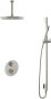 Hotbath Get together IBS1A Regendoucheset inbouw 15cm plafondarm 30cm ronde hoofddouche staafhanddouche glijstang geborsteld nikkel IBS1AGN257 - Thumbnail 1
