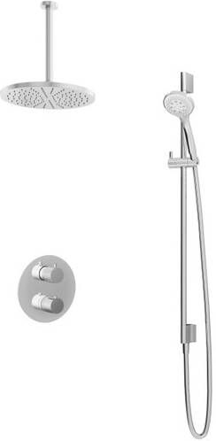 Hotbath IBS 1A Get Together inbouw doucheset Buddy chroom met ronde 3 standen handdouche 30cm hoofddouche met plafondbuis 30cm met glijstang