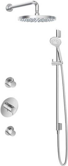 Hotbath IBS 2R Get Together inbouw doucheset Laddy rond chroom met ronde 3 standen handdouche 30cm hoofddouche met wandarm met glijstang