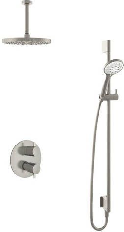 Hotbath Get together IBS2RA Regendoucheset inbouw 15cm plafondarm 25cm ronde hoofddouche 3 standen handdouche glijstang geborsteld nikkel IBS2RAGN1247