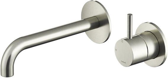 Hotbath Archie afbouwdeel inbouw wastafelmengkraan 18cm RVS AR105EXT18IX