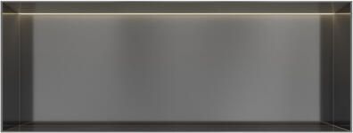 Hotbath &MORE Inbouwbox of inbouwnis 30x80x10 frameless + LED Geborsteld gunmetal PVD BOX080FLBGP - Foto 4