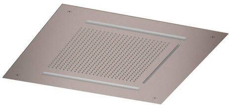 Hotbath Mate Hoofddouche vierkant 50x50cm waterval LED verlichting Geborsteld Koper PVD AC146BCP