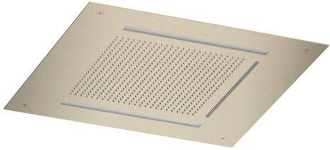 Hotbath Mate Hoofddouche vierkant 50x50cm waterval LED verlichting Geborsteld Messing PVD AC146BBP