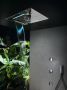 Hotbath Mate inbouw hoofddouche 48x63cm rechthoek met cascade en twist LED verlichting nikkel geborsteld M190GN - Thumbnail 2