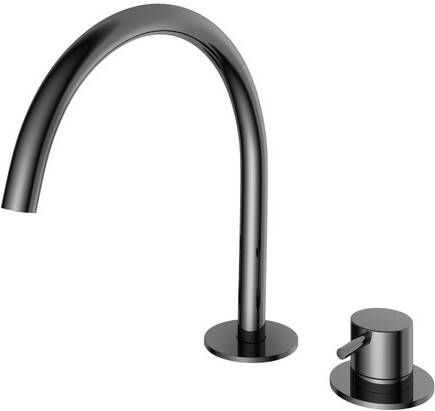 Hotbath Cobber 2-gats wastafelmengkraan 26 1 cm zwart chroom