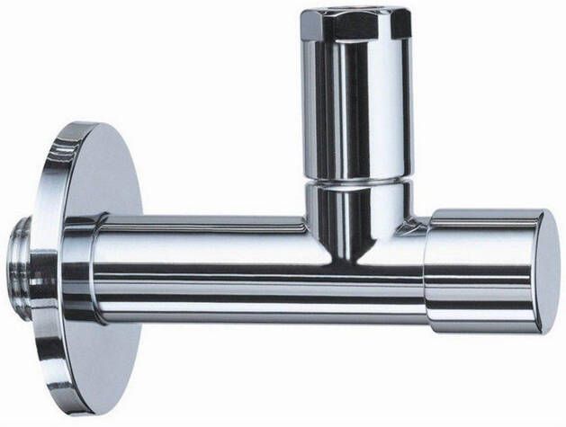 Hotbath Pal hoekstopkraan rond met filter 1 2" nikkel geborsteld P2002GN