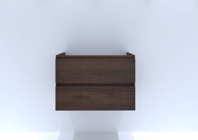 HR Badmeubelen Infinity Wastafelonderkast 80x44.8x55cm 3D-front 2 lades greeploos dark oak 75043677