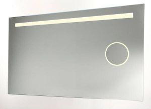 HR Badmeubelen Mike spiegel 70x70cm met led verlichtingsbalk indirecte verlichting onderzijde schakelaar en spiegelverwarming 75733211