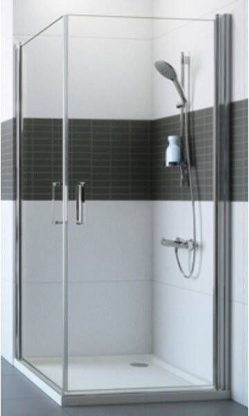 Huppe Classics 2 delig hoekinstap 90 90x190cm matzilver helder glas C23302087321