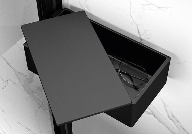 HUPPE Select+ Droogdoos met deksel vlak design eenvoudige reiniging monteren zonder boren beschermt tegen vocht zwart editie