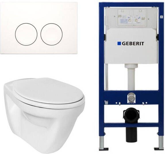 Ideal Standard Toiletset vlakspoel met basic zitting UP100 reservoir en Delta 25 Wit Knop SW730486 0701174 0180870 0180871