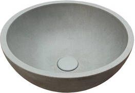 Ideavit Beton vrijstaande wastafel 36x14.5cm rond met klikwaste antikras waterdicht kleur D5 290333-D5