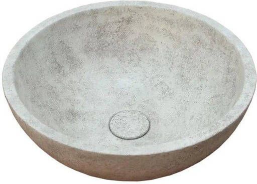 Ideavit Beton waskom 36x36x14.5cm rond met klikwaste beton 290333-D1