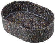 Ideavit Rock Waskom 40x28x12cm ovaal concrete beton Terrazzo 290291-E2