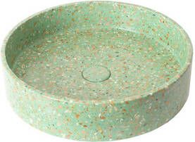 Ideavit Terrazzo vrijstaande wastafel 42.5x10cm rond met klikwaste antikras waterdicht Kleur E12 290338-E12