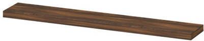 INK wandplank in houtdecor 3 5cm dik vaste maat voor vrije ophanging inclusief blinde bevestiging 80x20x3 5cm noten