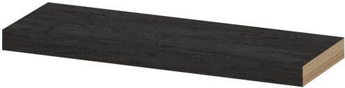 INK wandplank in houtdecor 3 5cm dik voorzijde afgekant voor ophanging in nis 60x20x3 5cm houtskool eiken