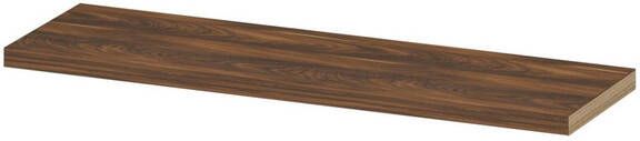 INK wandplank in houtdecor 3 5cm dik voorzijde afgekant voor ophanging in nis 120x35x3 5cm noten