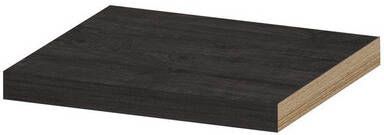 INK wandplank in houtdecor 3 5cm dik voorzijde afgekant voor ophanging in nis 40x35x3 5cm houtskool eiken
