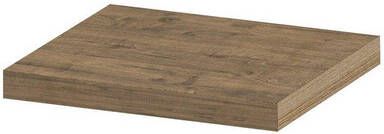 INK wandplank in houtdecor 3 5cm dik voorzijde afgekant voor ophanging in nis 40x35x3 5cm naturel eiken