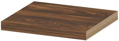 INK wandplank in houtdecor 3 5cm dik voorzijde afgekant voor ophanging in nis 40x35x3 5cm noten