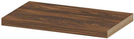 INK wandplank in houtdecor 3 5cm dik voorzijde afgekant voor ophanging in nis 60x35x3 5cm noten
