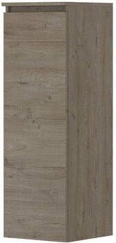 Ink Half hoge kast universeel 1 deur greeploos houten keerlijst en 2 glazen planchettes Greige eiken 350x370x1060 mm (bxdxh)