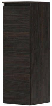 Ink Half hoge kast universeel 1 deur greeploos houten keerlijst en 2 glazen planchettes Intens eiken 350x370x1060 mm (bxdxh)
