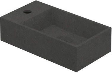 Ink Contra Fontein 40x22x10cm wasbak rechts 1 kraangat polystone Quartz grijs 3403060