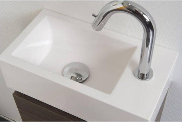 Ink Fontein Contra Rechthoek Rechts 40x22x10cm Polystone Cilinder Glans Wit 1 Kraangat