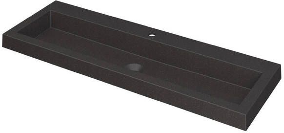 INK Dock wastafel 120x40x6cm 1 wasbak 1 kraangat Quartz zwart 3415231